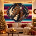 thumbnail image 3 of Side Profile Portrait With Brown Horse'S Head Neck, Mystical Fantasy for Space Lovers, Galaxy Room Decor, Mother's Day Gift, Tapestry Wall Hanging for Bedroom and Dorm, 3 of 7