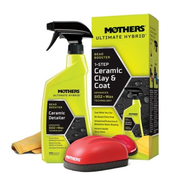 Mothers Paint Cleaner 07260 Ultimate Hybrid; Clay Bar; With Clay Tool/Ceramic Detailer Spray Bottle And Microfiber Towel