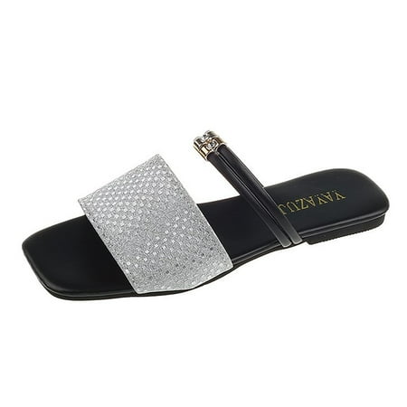 

Cathalem Fashion Women Beach Slip On Two Wear Casual Open Toe Non Slip Flat Breathable Slippers Shoes Sandals Black 39