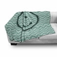 thumbnail image 2 of Anchor Soft Flannel Fleece Blanket, Horizontal Zig Zag Pattern Background Anchor Image Circle Shape Medallion, Cozy Plush for Indoor and Outdoor Use, 70" x 90", Dark Green Turquoise, by Ambesonne, 2 of 5