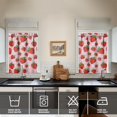 thumbnail image 2 of Sweet Strawberry Inspired Tier Curtains - 2 Pack Kawaii Fruit & Pink Flowers Print, 27.5x36 Inch Farmhouse Kitchen Window Treatment Panels with Rod Pocket, 2 of 4