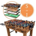 thumbnail image 1 of KICK Table de Jeu Pentacle 55" 5-en-1 (Brown), 1 of 8