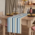 thumbnail image 2 of Table Runners 120 Inches Long Dress Scarves, Blue Khaki Striped Farmhouse Coffee/Dining/Kitchen Table Runner for Living Room, Farmhouse Stripes Modern Abstract Art 13x120 Inch, 2 of 9