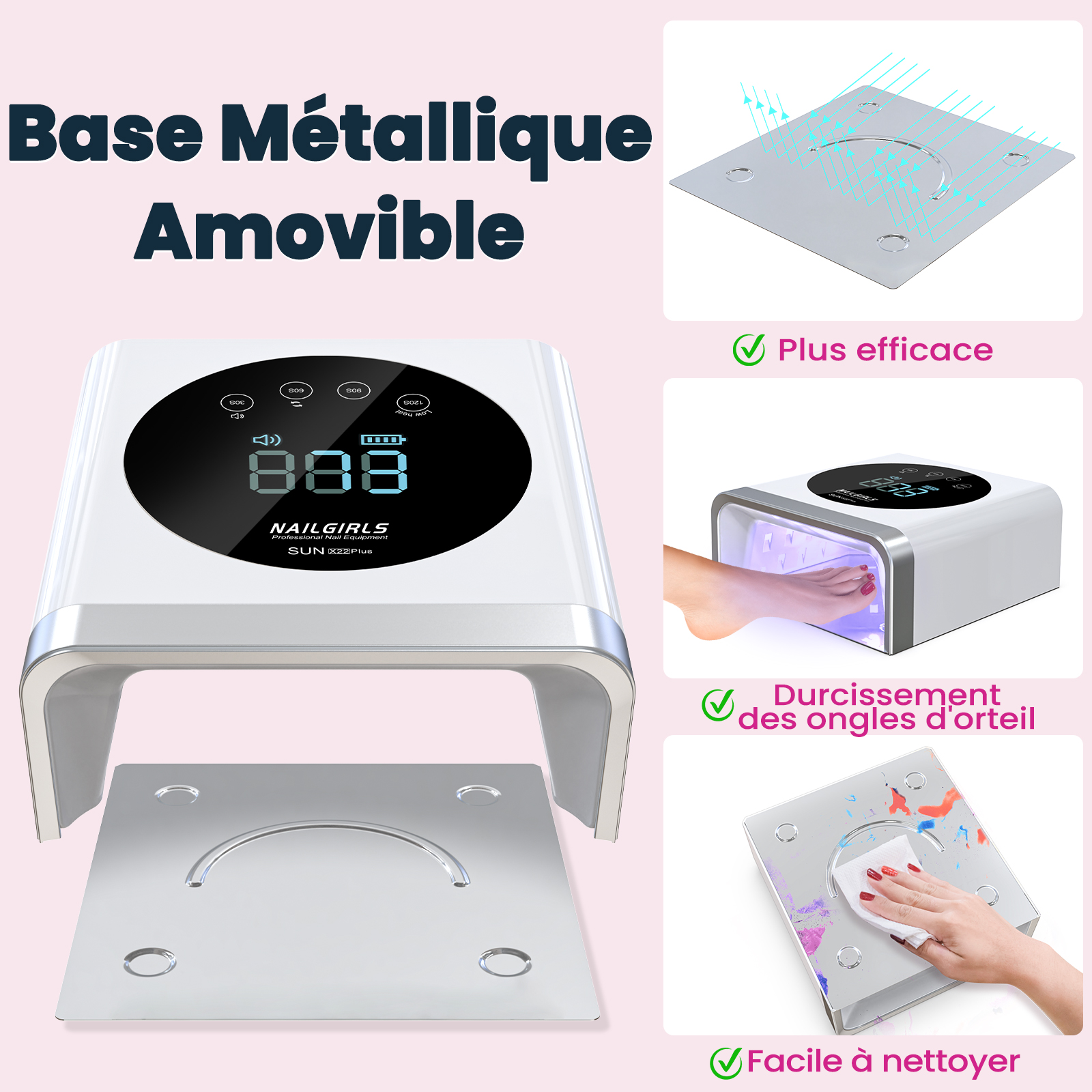 Rechargeable LED Nail Lamp, 150W Professional UV Nail Light for Gel Polish with 4 Timers & Smart Sensor, 36 PCS Powerful Lamp Beads, LCD Display for Nail Salon and Home