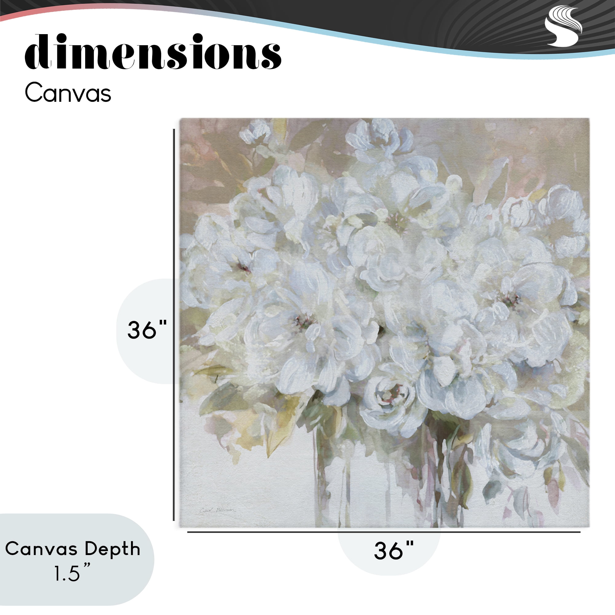 Stupell Industries Soft White Bouquet Serenity Canvas Wall Art, design by Carol Robinson