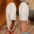 thumbnail image 3 of Rokment Women's Oxfords Dress Walking Shoes Vintage Casual Leather Lace up Flat Comfortable Soft Sole Slip on Fashion Sneakers White Size 7.5, 3 of 9