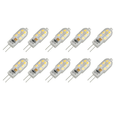 10-pack G4 LED Bulb 2W Bi-Pin LED Light Bulb with 12Pcs 2835SMD, Equivalent to 20W Halogen Bulbs, Shatterproof 180LM 360 Degree Beam Angle AC/DC