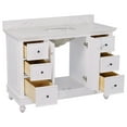 thumbnail image 2 of Bella 48" Bathroom Vanity with White Cabinet and Engineered Marble Top, 2 of 7