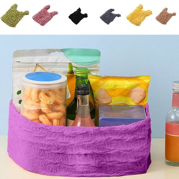 Bolsa de la compra extensible Bolsa de plástico plegable de gran capacidad – Multifuncional reutilizable negro/rosa/morado/gris/caqui/verde/amarillo 19x11cm Almacenamiento ecológico ligero para