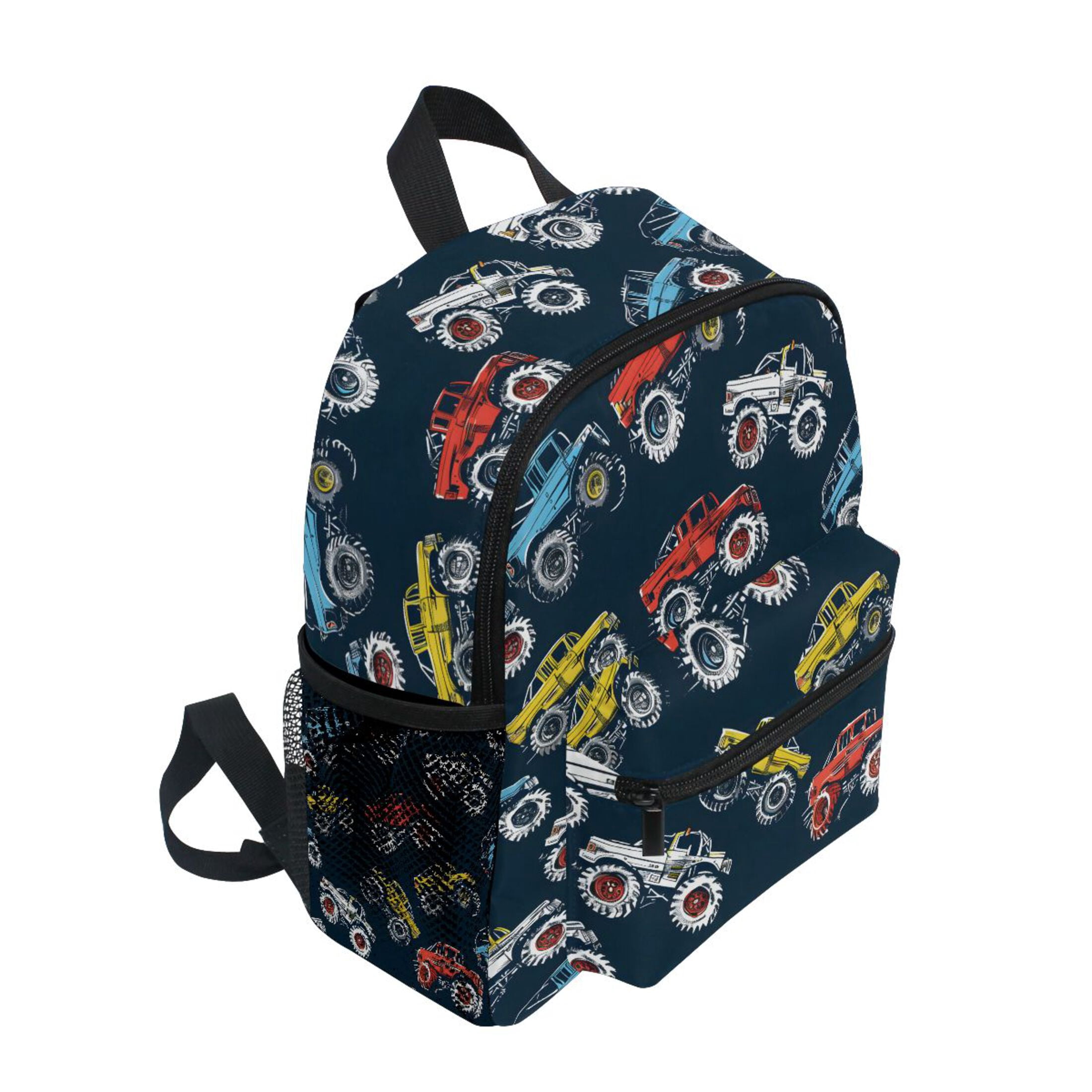 ALAZA Cartoon Monster Trucks Comic School Backpack Small Bookbag Mini Bags