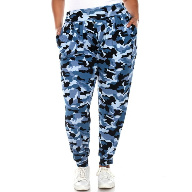 White Mark Women's Plus Size Camo Harem Pants