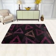 thumbnail image 3 of YFYANG 36"x24" Non-Slip Flannel Carpet Doormat, Living Room Bedroom Office Decorative Area Rugs, Indoor Vintage Red Triangle Texture Floor Mats, 3 of 7