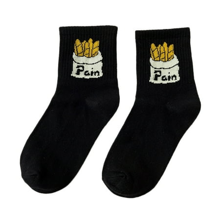 

HESITONE Womens Cartoon Funny Ice Cream Print Cotton Long Crew Socks Skateboard Hip Hop