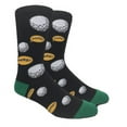 thumbnail image 4 of Fine Fit Funny Crew Novelty Dress Casual Socks Golf Theme Edition Fore!-Black Body Green Edge Golf Ball, 4 of 6