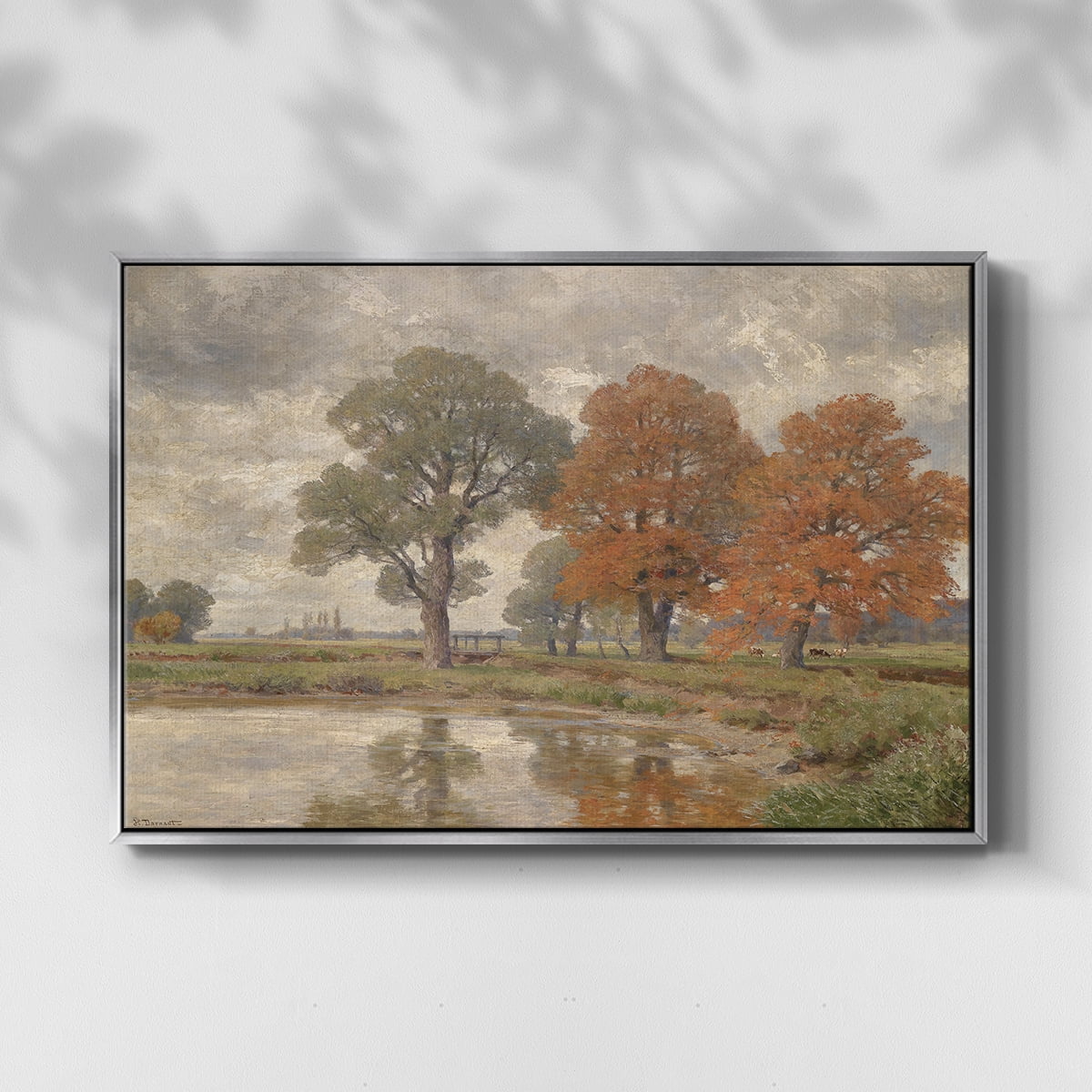Vintage Landscape-CCCLIV By Wexford Home Framed in Silver Wood Gallery Wrapped Canvas 25 in. x 37 in.
