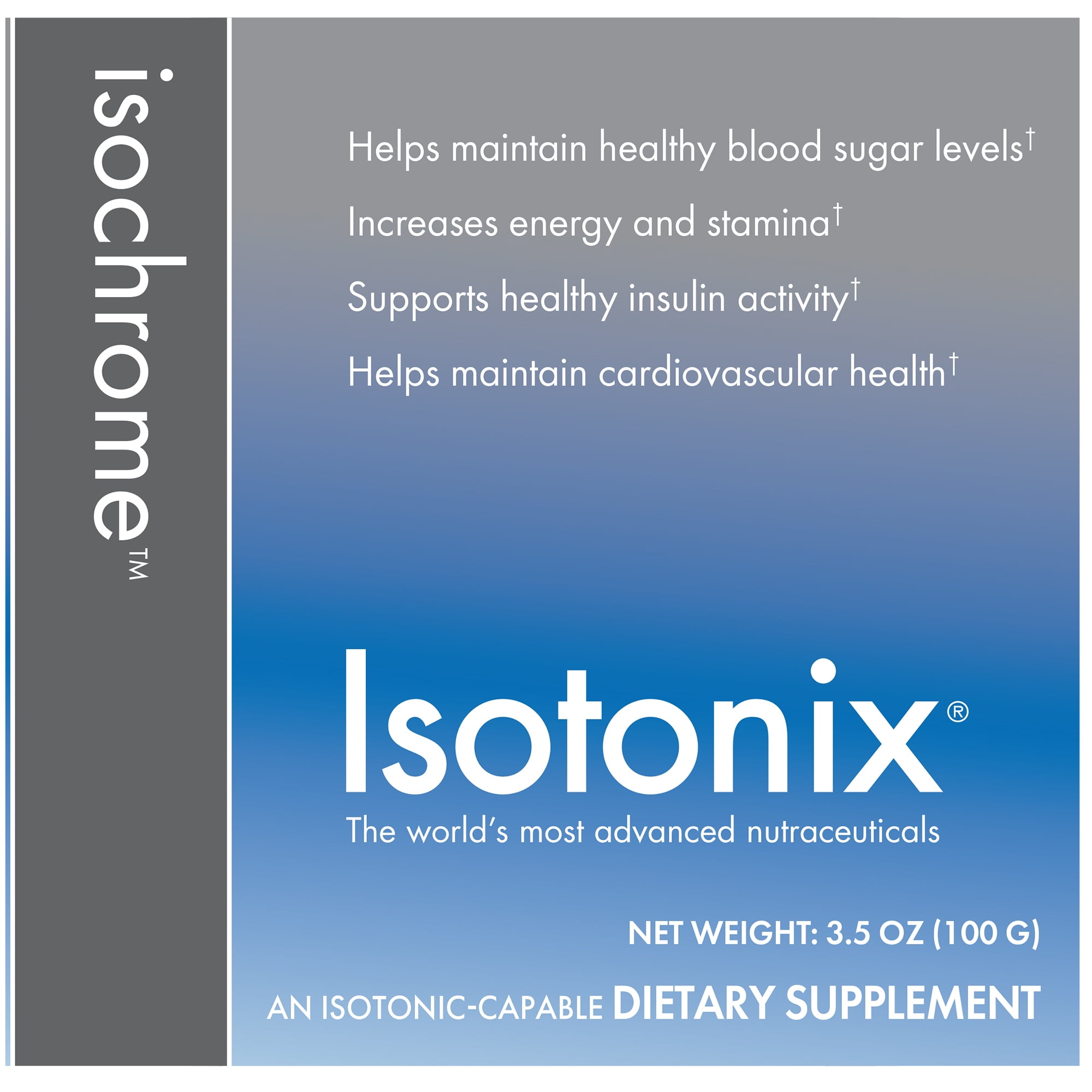 Isotonix Isochrome Supplement - Energy, Focus, Supports insulin activity, Lipase, Coenzyme Q10, Chromium, L-Carnitine, Vegan, Gluten-Free, 100% Isotonic Formula