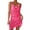 Hot Pink, variant on YUEHUA Women's Plus Size Beach Cover Up, V Neck Crochet Trim Tunic, Loose Fit Flowy Swimwear Cover for Curvy Women