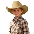 thumbnail image 4 of Liyamei Kids Cowboy Hat Western Cap, Wide Brim Sun Hat for Boys Girls, Oktoberfest Outfit Gold Size One Size, 4 of 6