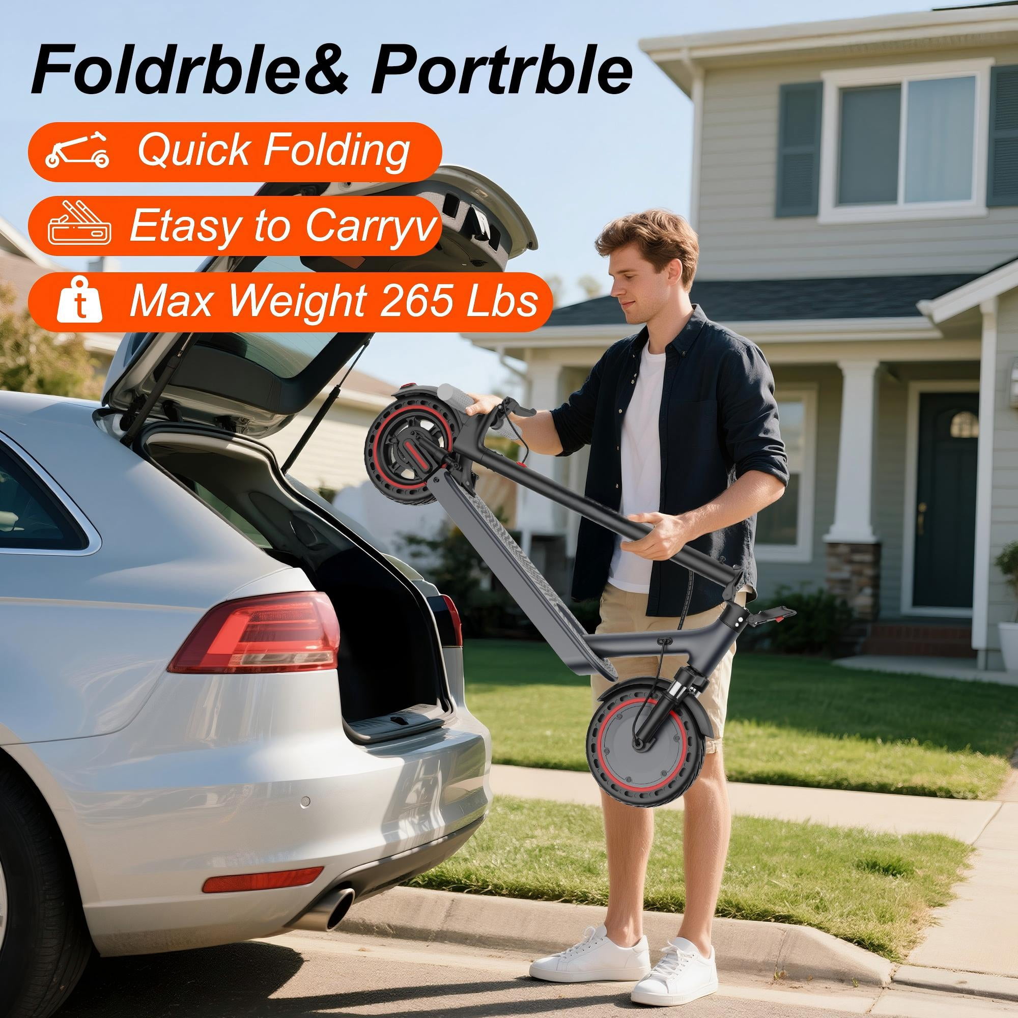 Electric Scooter for Adults, 10" Biger Tires,Max 22Mph, 500W Motor, 21-28 Miles Range,Folding E-Scooter with Dual Suspension