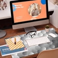 thumbnail image 5 of Large Gaming Mouse Pad for Desk, Silver Technology Honeycomb Desk Mat, Sci-Fi Honeycomb Desk Pad, 31.5"x11.8" Extended Big Computer Keyboard Mouse Pad with Non-Slip Base and Stitched Edge, 5 of 13
