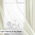 thumbnail image 4 of Hiasan Mix & Match Ivory Blackout Curtains with Sheer, Thermal Insulated Privacy Double Layer Grommet Window Curtains for Bedroom, Living Room, Nursery, 2 Drape Panels with Tiebacks, 52W X 96L, 4 of 7