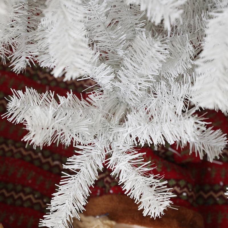 Alvantor Christmas Tree Unlit Artificial with 1000 Tips & Steel Stand 43.3"x43.3"x72" 6ft White