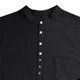 thumbnail image 5 of Camisa Elvqul para Hombre Liso Casuales Negro Algodón Cuello Mao Manga Corta Abotonada, 5 of 5