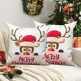 thumbnail image 3 of Dashan Christmas Pillow Cover 18x18 Set of 2,Reindeer Xmas Decorative Pillow Cases Couch Cushion for Bedroom Home Decor, 3 of 6