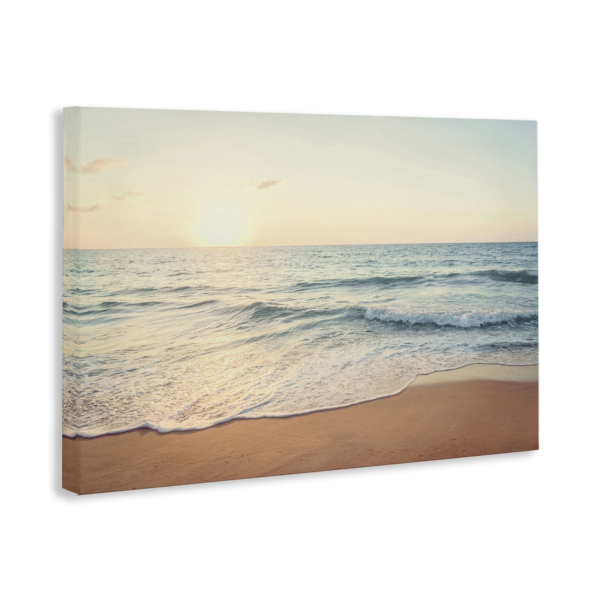 Stupell Industries Rolling Tide Beach Landscape & Nature Photography Wrapped Canvas Art Print Wall Art, 24 x 16