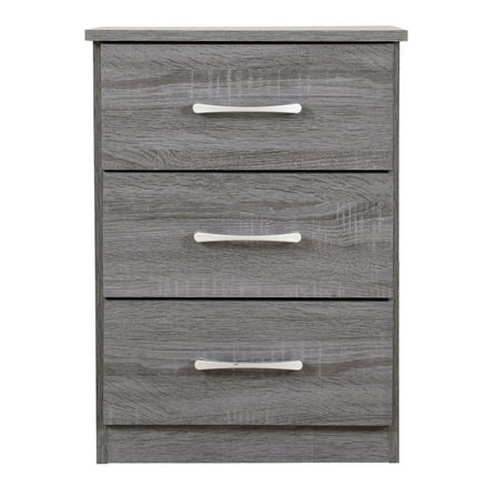 Home Furniture Modern Boston 3-Drawer Gray Nightstand (24"H X 16"W X 18"D)