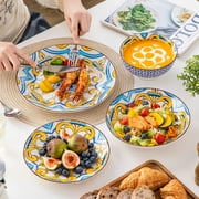 Vancasso 16 Pcs Dinnerware Sets for 4, Porcelain Plates and Bowls Set, Scratch Resistant Dishes Set for 4, Dishwasher & Microwave Safe