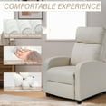 thumbnail image 6 of CL.HPAHKL Living Room Recliners, PU Leather Massage Chair Recliner with Lumbar Support Adjustable Easy Chair with Padded Seat Footrest Modern Home Theater Seating for Small Spaces Bedroom, Beige, 6 of 7