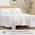 thumbnail image 2 of TOSMO Luxury Sheet Set 4 Piece Queen Size - 100% Viscose Derived from Bamboo - 18” Extra Deep Pockets, Oeko-Tex Certified, Silky Soft, Cooling and Breathable, 2 of 7