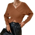 thumbnail image 2 of Sweaters For Women Autumn Winter Fasion Off The Shoulder Long Sleeve One Word Collar Knitted Solid Color Pullover Sweater 3Xl Womens Sweaters, 2 of 4
