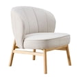 thumbnail image 3 of Ash Wooden Frame Upholstered Lounge Shell Chair,Modern Chair 1PC Comfor Chairs for Living Room,Coffee Shop,Office, 3 of 5