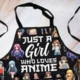 thumbnail image 3 of Anime Character Apron Anime Lover Gift Just A Girl Who Really Loves Anime Cooking Apron Anime Cartoon Merchandise, 3 of 7