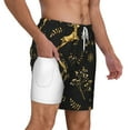 thumbnail image 3 of Balery Christmas Gold Deers1 Mens Swim Trunks Swim Shorts for Men Quick Dry Inseam Beach Shorts with Compression Liner Pocket-Large, 3 of 9