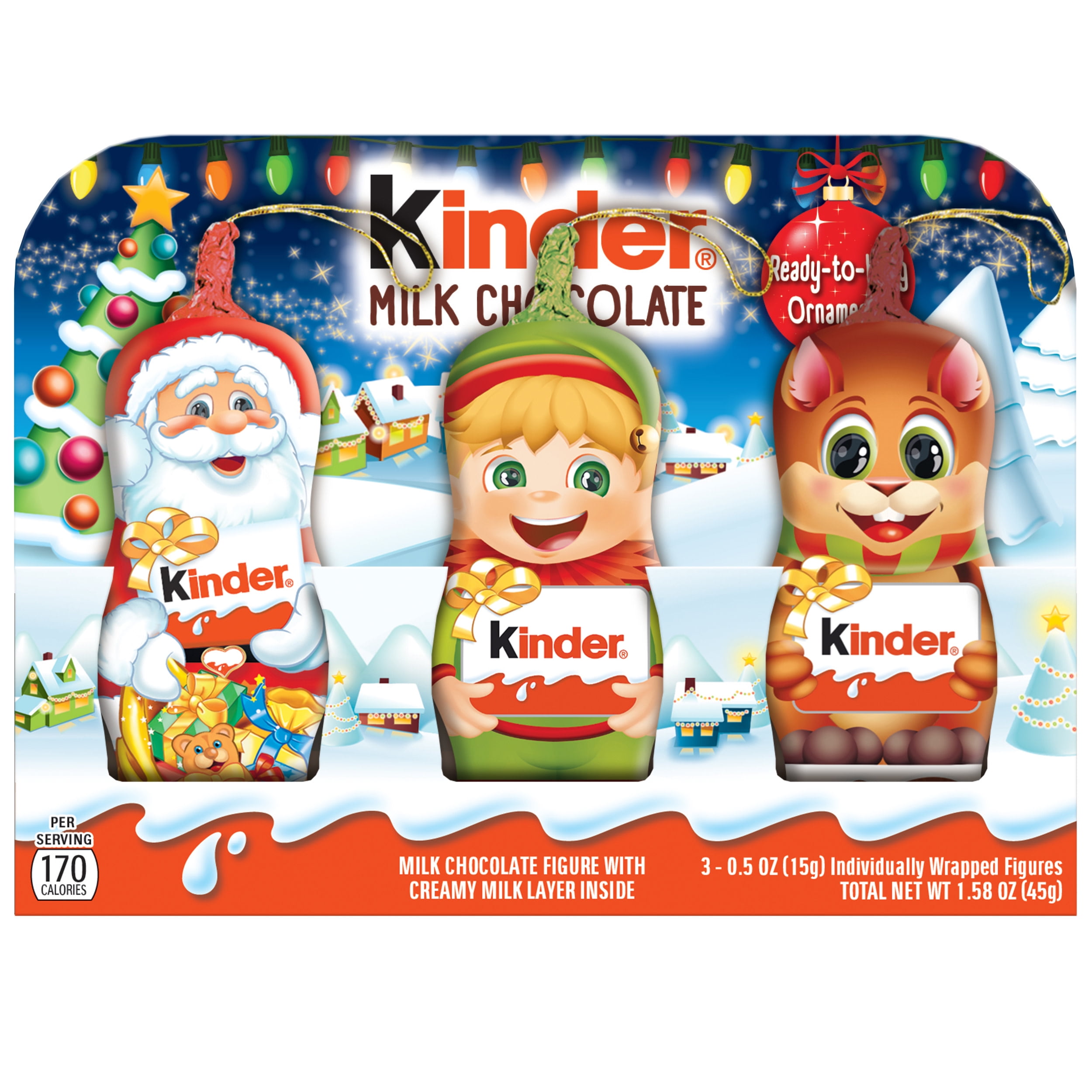 Kinder Milk Chocolate Holiday Mini Hollow Figures, Great for Holiday