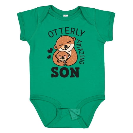 

Inktastic Otterly Amazing Son with Mother and Child Otter Gift Baby Boy Bodysuit