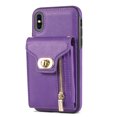 thumbnail image 4 of Allytech Cards Holder Wallet Case Cover for Apple iPhone XS/ iPhone X 5.8 Inch Phone, PU Leather TPU Cards Slots Cash Holder Stand Shockproof Bumper Case With Shoulder Strap for Girls Women -Purple, 4 of 10