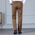 thumbnail image 5 of Otoño 2024 Nuevos pantalones marrones para hombre, pantalones clásicos de cintura alta de sarga, rectos, regulares, para oficina, pantalones casuales, ropa de marca para hombre, 5 of 5