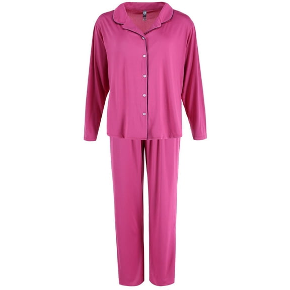 PJ Couture Notch Collar Pajama Set (Women's Plus)