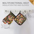 thumbnail image 4 of Yayeee Oven Mitts and Pot Holder Set of 2 Heat Resistant Kitchen Gloves Baking Hot Pad, Colorful Mushroom, 4 of 5