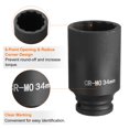 thumbnail image 4 of Uxcell 2Pcs 6-Point Deep Impact Socket 1/2 Inch Drive 34mm Metric Chrome Molybdenum Alloy Steel Spindle Axle Nut Impact Socket, 4 of 6