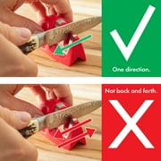KitchenIQ 50883 EDGE GRIP 2-STAGE, RED Knife Sharpener, Standard Red/Carbide