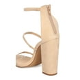 thumbnail image 3 of Women Faux Suede Block Heel Sandal - Wedding, Formal, Date Night, Dressy - Ankle Strap Heel - NGD25 By Liliana, 3 of 6