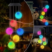 SMY Lighting Solar Wind Chimes Crystal Ball Color Changing Solar LED Wind Chimes Lights Portable Waterproof Outdoor Decorative Hanging Led Light for Home , Patio, Garden and Night Party Festival Decor