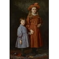 thumbnail image 2 of Steele, Theodore Clement 11x14 Gold Ornate Wood Framed with Double Matting Museum Art Print Titled - The Pierce Children, 2 of 4