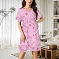 thumbnail image 2 of Hello Kitty Nightgowns for Women Short Sleeve Night Gown Soft Sleep Shirts Women's Sleepwear Print Sleep Dress, 2 of 7