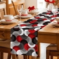 thumbnail image 5 of Red Grey Abstract Table Runner 72 Inches, Modern Geometric Ombre Artwork Bed Runner Dresser Scarves Tabletop for Indoor Outdoor Parties/Ceremony/Banquet, 16" x 72", 5 of 9